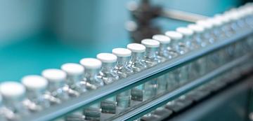 Stock photo of a row of vials