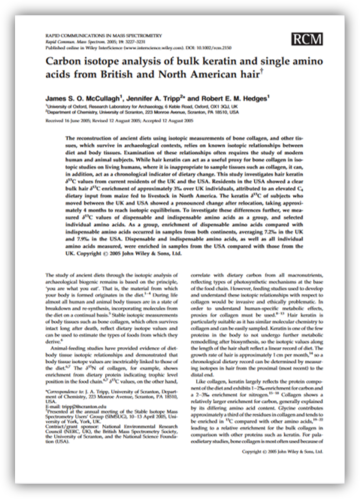 carbon isotope analysis of bulk