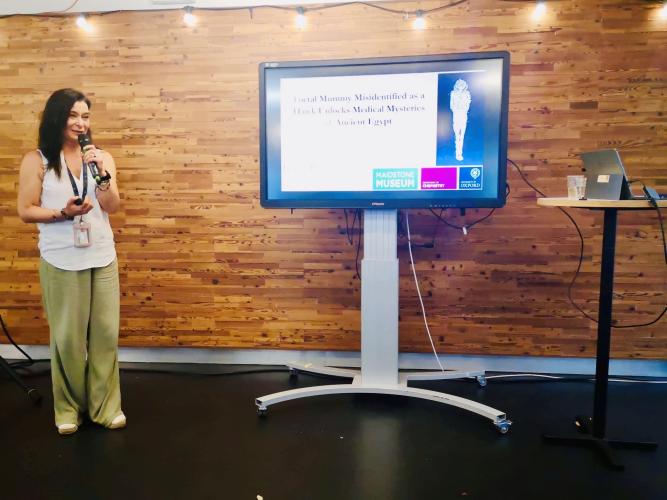 A staff member makes a presentation