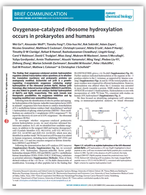 oxygen catalyzed ribosome