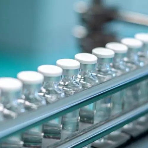 Stock photo of a row of vials